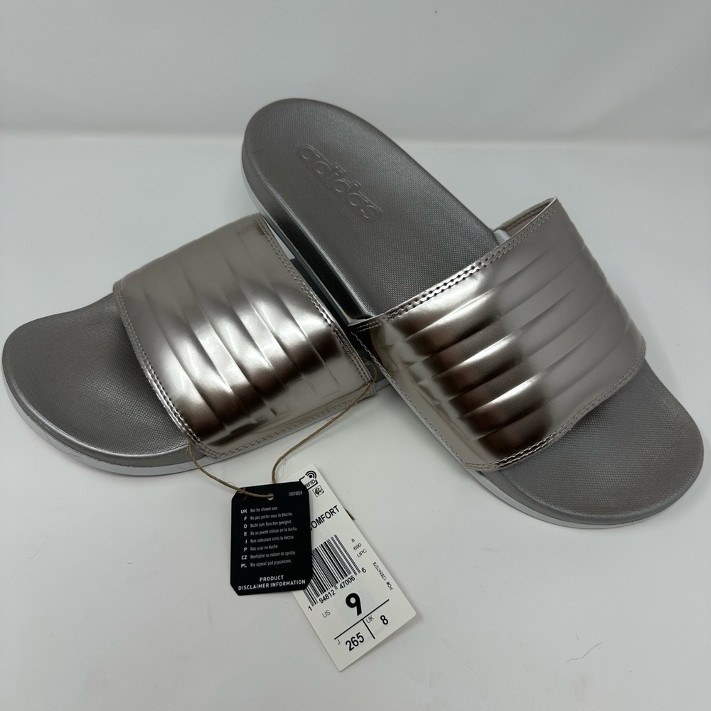 Adidas Women’s Comfort Slides in Rose Gold - 9